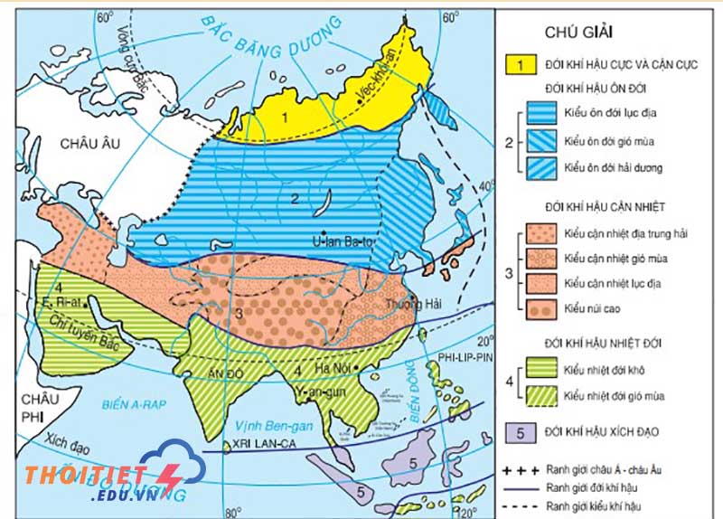 đặc điểm khí hậu châu á
