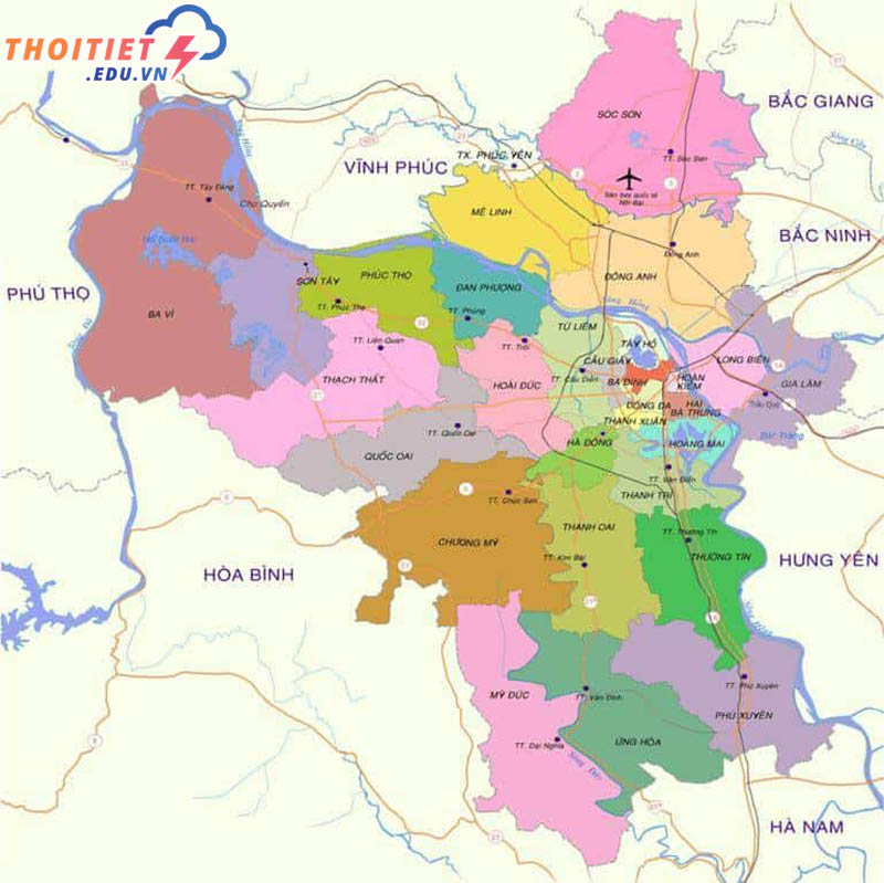 vị trí địa lý Hà Nội