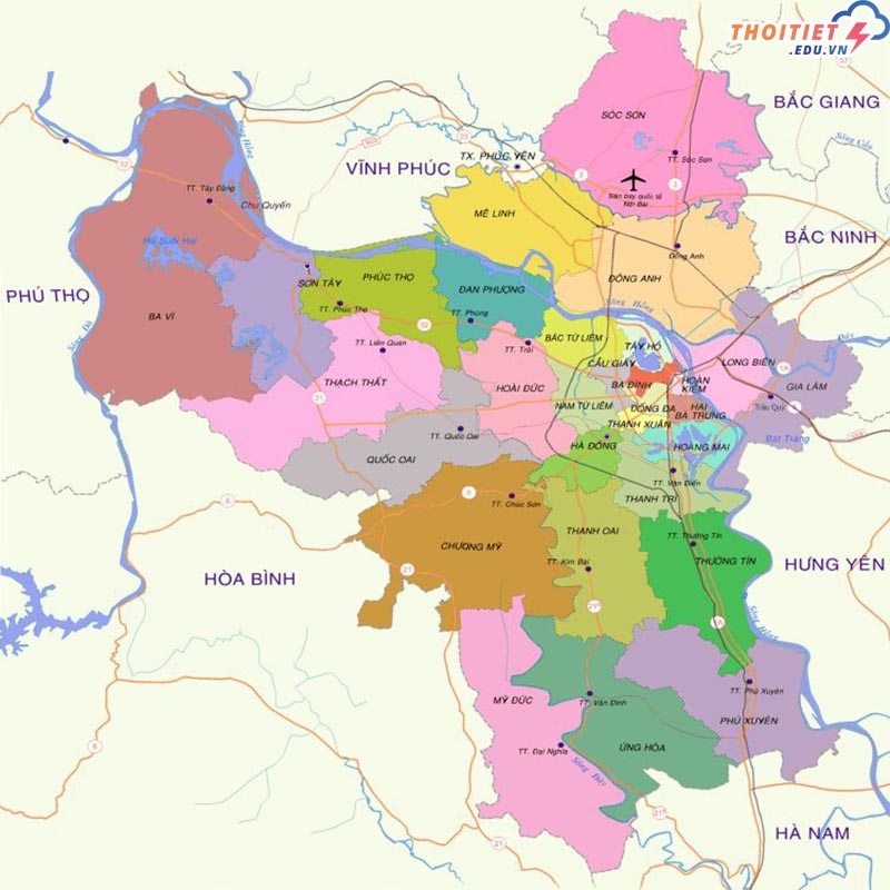 vị trí địa lý hà nội